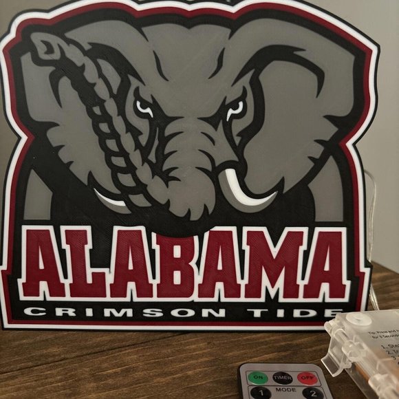 Alabama Crimson Tide 3D Lightbox With Battery Pack & Remote. 8 Function. Dorm - Picture 6 of 6